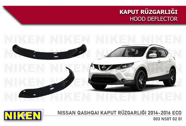 NİKEN Nissan qashqai kaput rüzgarlığı koruyucu 2014 / 2017 ürün görseli 1
