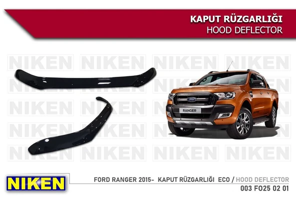 NİKEN Ranger t7 kaput rüzgarlığı koruyucu 2016+ ürün görseli 1