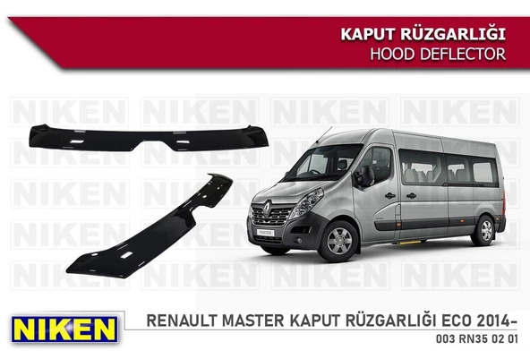 NİKEN Renault master kaput rüzgarlığı koruyucu 2014+ ürün görseli 1