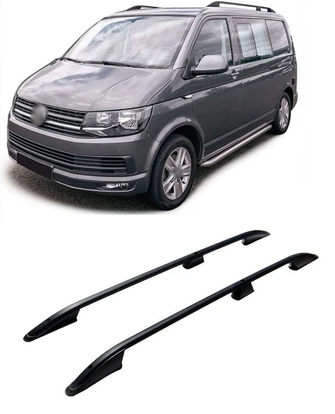 NİKEN Vw transporter t5 t6 t7 t8 tavan çıtası port bagaj taşıyıcı kısa siyah 2004 / 2024 ürün görseli 1