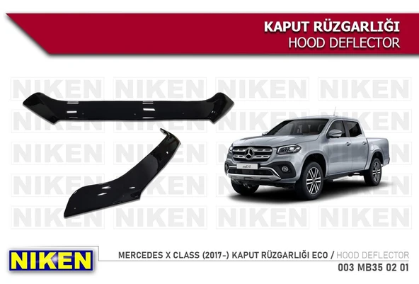 NİKEN Mercedes x class kaput rüzgarlığı koruyucu 2017+ ürün görseli 1