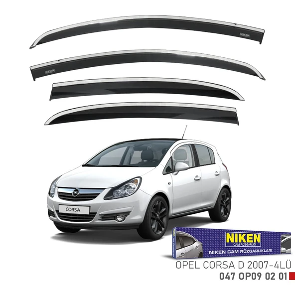 NİKEN Opel corsa d cam rüzgarlığı kromlu 2007 / 2015 niken ürün görseli 1