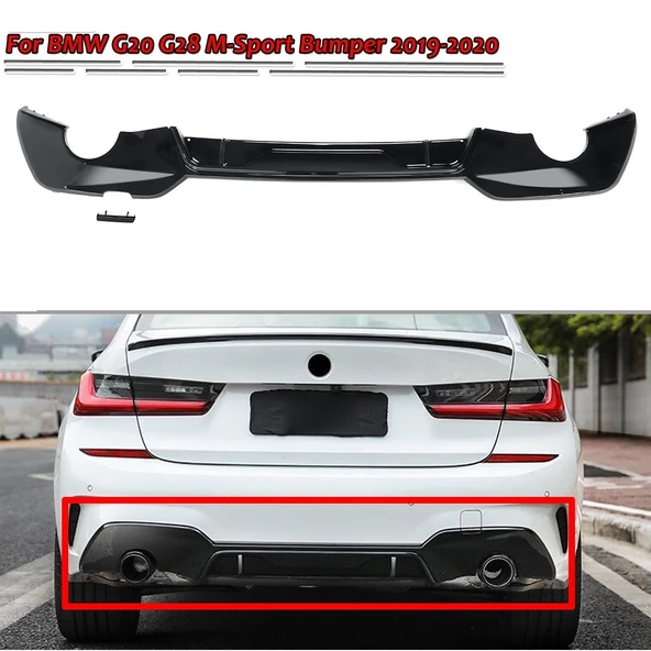 AUTOGP Bmw G20 arka tampon difüzörü m-performance çift çıkış 2020+ ürün görseli 1