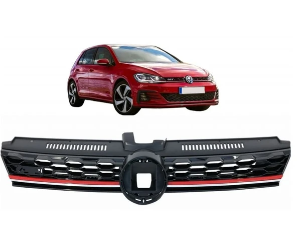 AUTOGP Vw golf 7.5 gti ön panjur ızgara kırmızı şeritli 2017 / 2020 ürün görseli 1