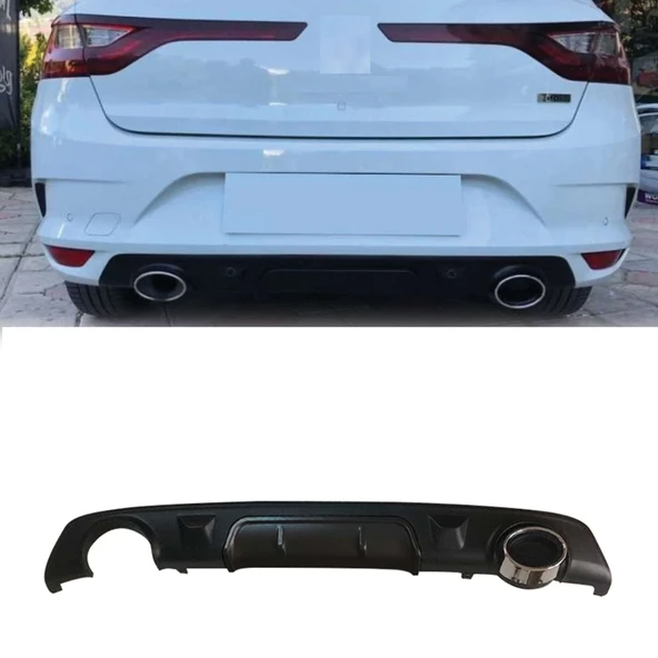AUTOGP Renault megane 4 arka tampon difüzörü sedan 2016+ siyah ürün görseli 1