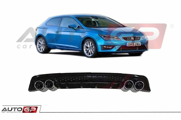 AUTOGP Seat leon arka tampon difüzör 4 çıkış 2013+ pianoblack ürün görseli 1