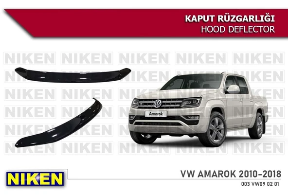 NİKEN Vw amarok kaput rüzgarlığı koruyucu 2010 / 2018 ürün görseli 1