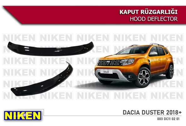 NİKEN Dacia duster kaput rüzgarlığı koruyucu 2018+ ürün görseli 1
