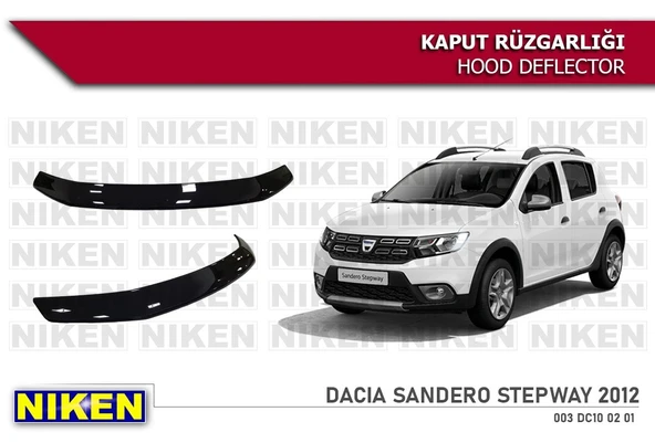 NİKEN Dacia sandero stepway kaput rüzgarlığı koruyucu 2013+ ürün görseli 1