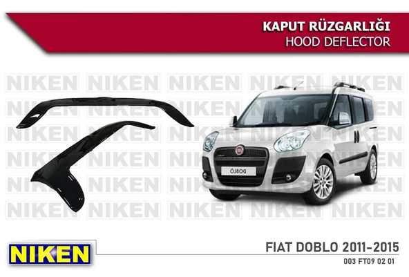 NİKEN Fiat doblo 2 kaput rüzgarlığı koruyucu 2012 / 2015 ürün görseli 1