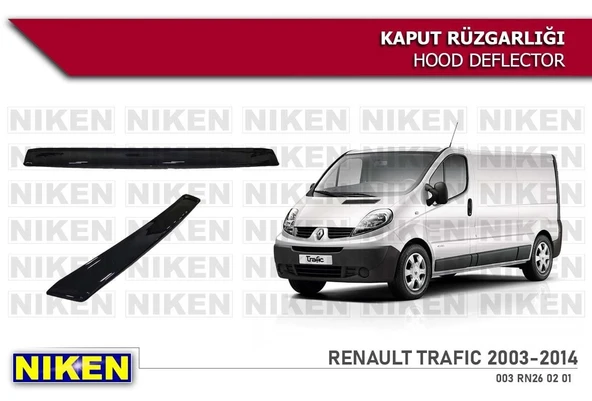 NİKEN Renault trafic kaput rüzgarlığı koruyucu 2001 / 2014 ürün görseli 1