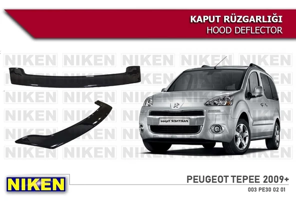 NİKEN Peugeot partner tepee kaput rüzgarlığı koruyucu 2009+ ürün görseli 1