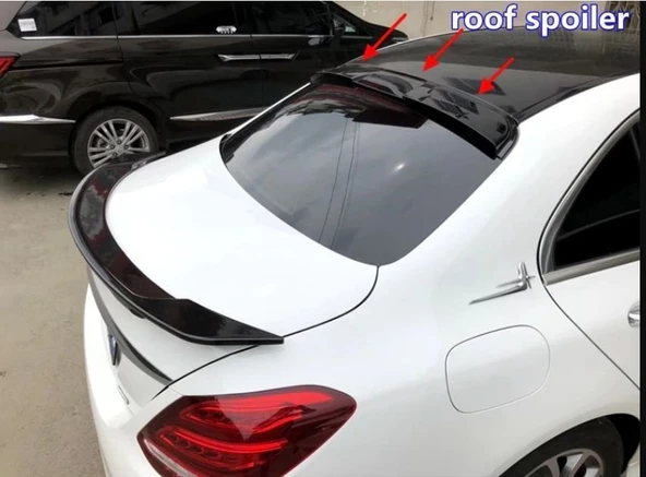 AUTOGP Mercedes w205 cam üstü spoiler siyah boyalı 2015+ ürün görseli 1
