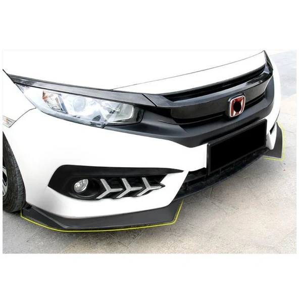 AUTOGP Honda civic fc5 uyumlu ön tampon flap lip piano black 2016+ ürün görseli 1