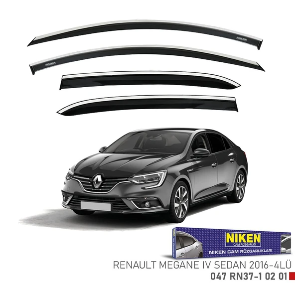NİKEN Renault megane 4 cam rüzgarlığı kromlu sedan 2016+ niken ürün görseli 1