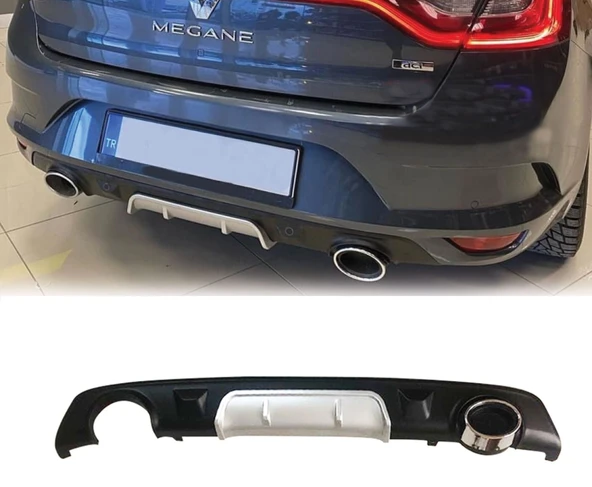 AUTOGP Renault megane 4 arka tampon difüzörü sedan 2016+ gri ürün görseli 1