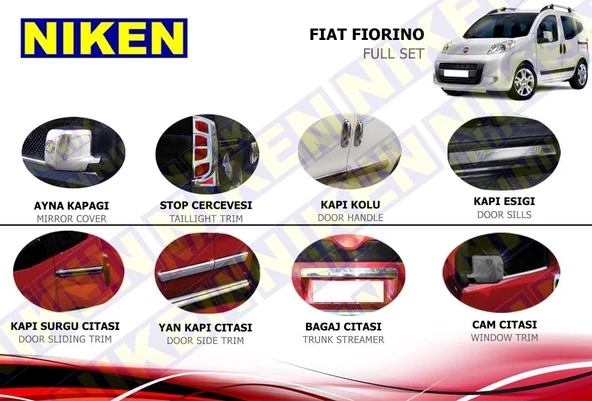 NİKEN Fiat fiorino krom nikelaj kaplama seti komple ürün görseli 1