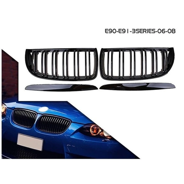 AUTOGP Bmw e90 m3 ön böbrek panjur piano black 2006 - 2009 çift tırnak ürün görseli 1