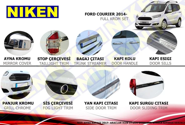 AUTOGP Ford courier komple krom nikelaj kaplama seti ürün görseli 1