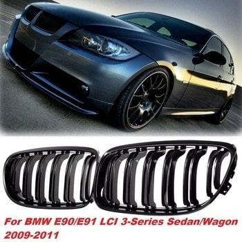AUTOGP Bmw e90 lci m3 ön böbrek panjur piano black 2009 - 2012 çift tırnak ürün görseli 1
