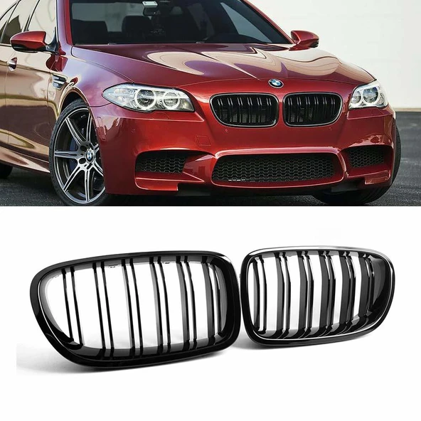 AUTOGP Bmw F10 m5 ön böbrek panjur piano black çift tırnak ürün görseli 1