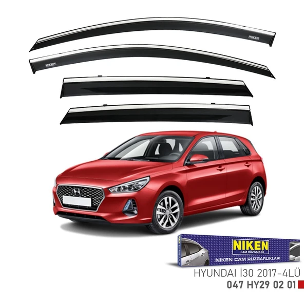 NİKEN Hyundai i30 cam rüzgarlığı kromlu 2017+ niken ürün görseli 1