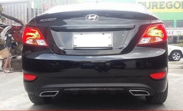 AUTOGP Hyundai blue difüzör arka tampon çift çıkış egzoz gri ürün görseli 1