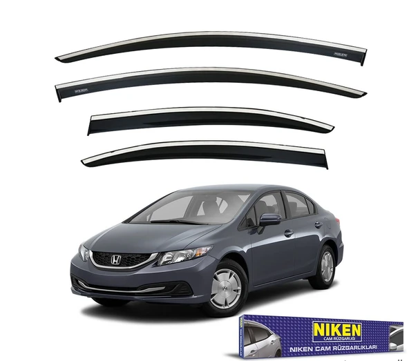 NİKEN Honda civic fb7 uyumlu cam rüzgarlığı kromlu 2012+ niken ürün görseli 1