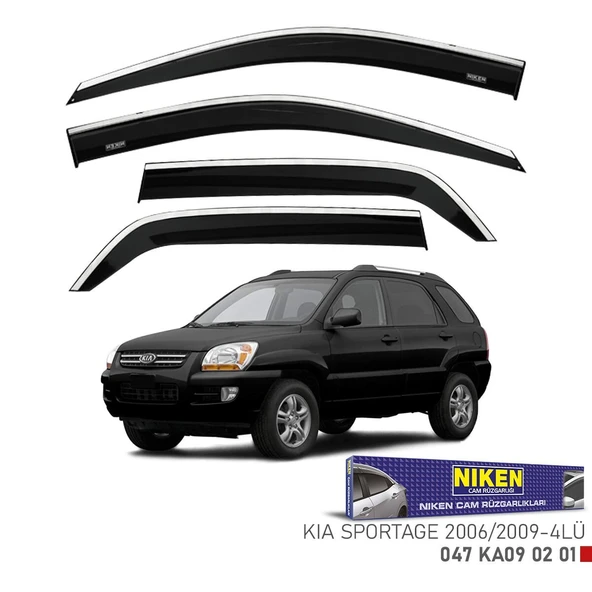 NİKEN Kia sportage cam rüzgarlığı kromlu 2006-09 niken ürün görseli 1