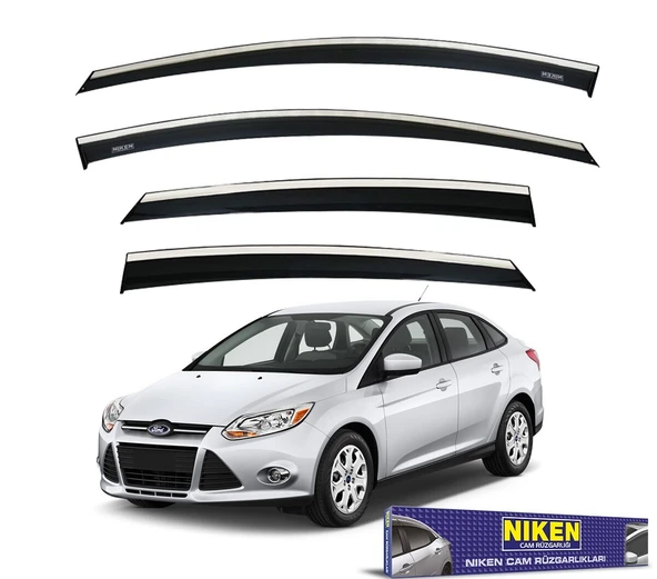 NİKEN Ford focus 3 cam rüzgarlığı kromlu 2012+ niken ürün görseli 1