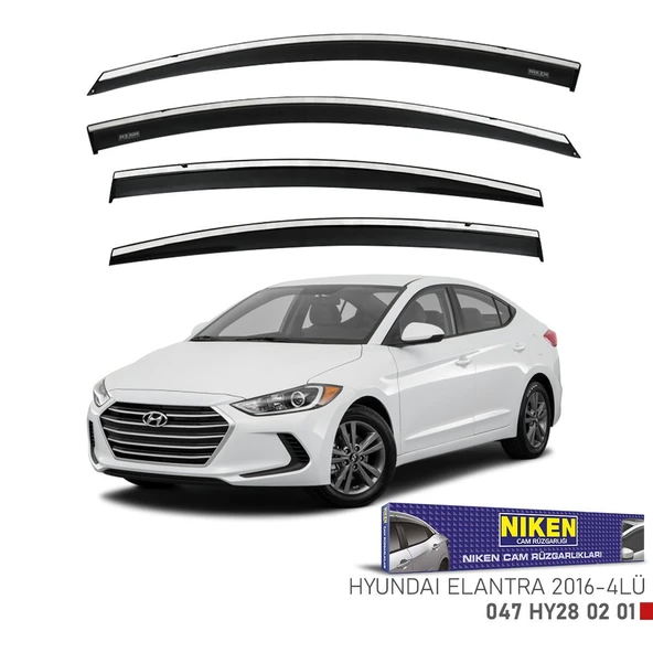 NİKEN Hyundai elantra cam rüzgarlığı kromlu 2016+niken ürün görseli 1
