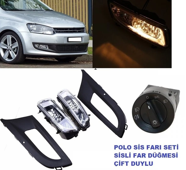 Space Vw polo 6r sis lambası farı ve far sis anahtarı çift duylu çerçeveli 2009 / 2014 ürün görseli 1