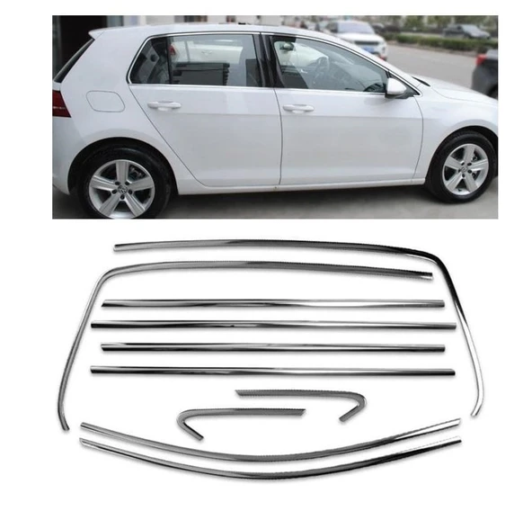 AUTOGP Vw golf 7 7,5 cam çerçevesi kenar çıtası krom tamtur 2013 / 2021 12 parça ürün görseli 1