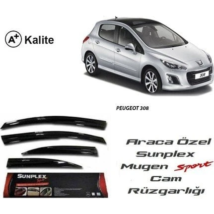 SUNPLEX Peugeot 308 cam rüzgarlığı mugen tip sunplex ürün görseli 1