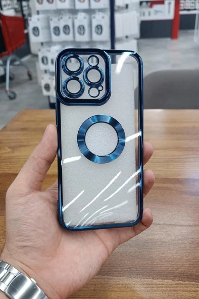 iPhone 15 Pro Kılıf Köşeleri Renkli Şeffaf Kamera Korumalı Silikon Luxury Kapak ürün görseli 1