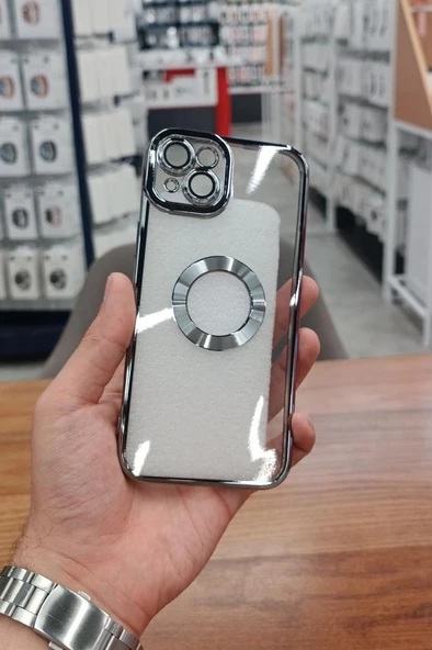 iPhone 15 Kılıf Köşeleri Renkli Şeffaf Kamera Korumalı Silikon Luxury Kapak ürün görseli 1