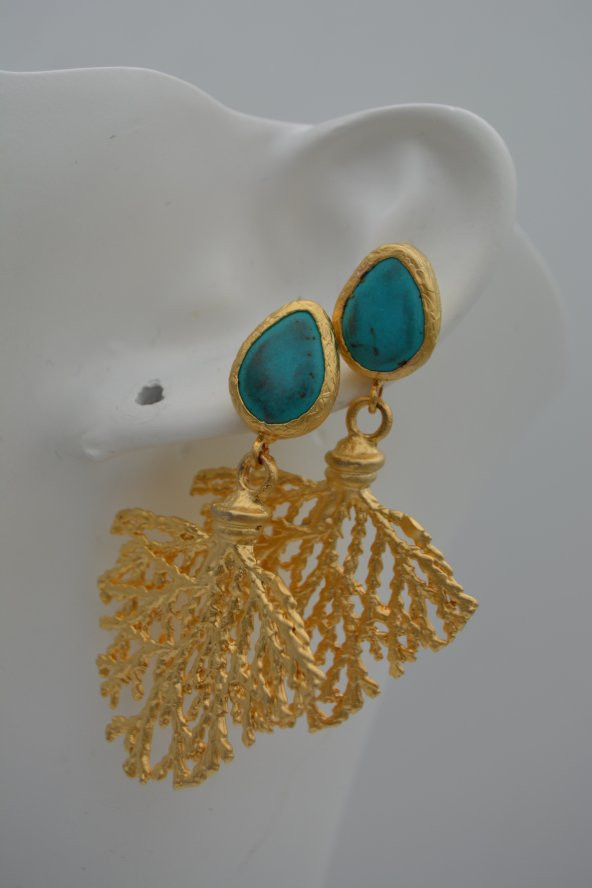 STONEAGE JEWELLERY Altın Kaplama Kolye Küpe Set Takım Zincirli ürün görseli 1