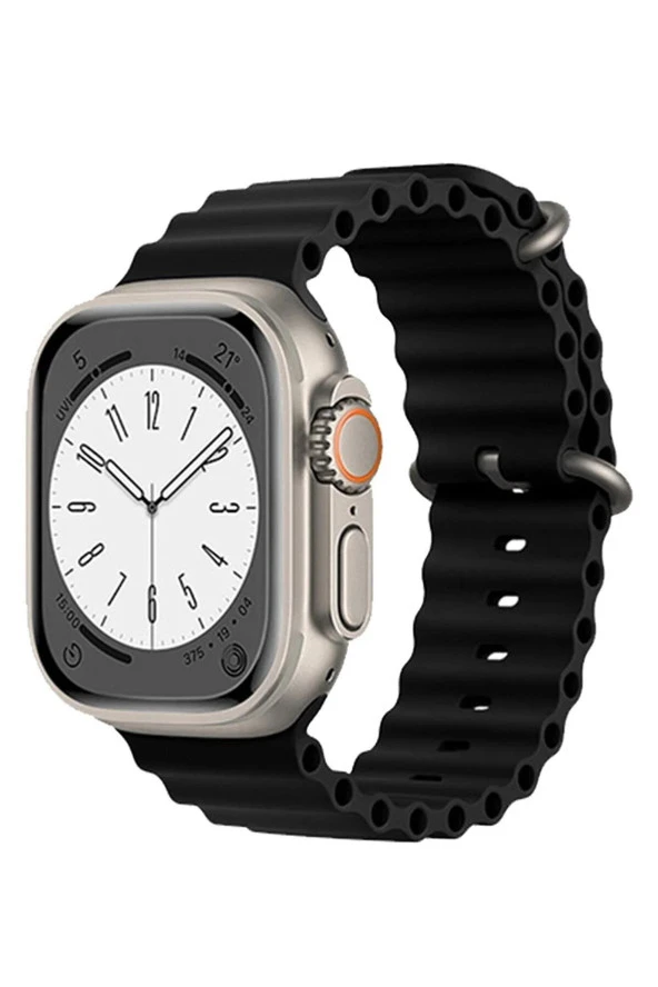 Cosmostech Akıllı Saat Watch için Uyumlu 42MM 44MM 45MM 49MM 1/2/3/4/5/6/se/7/8/ultra Akıllı Saat Silikon Kordon ve Kayışı Siyah ürün görseli 1