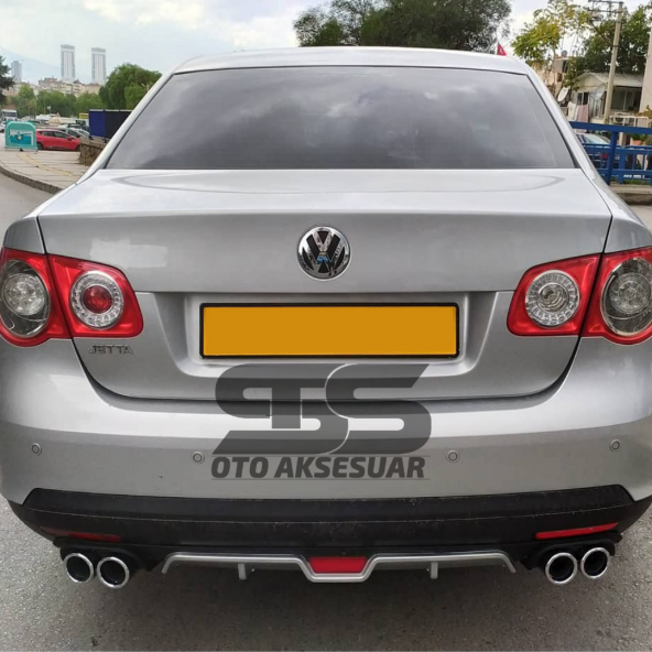 Volkswagen Jetta mk5 Difüzör Arka Tampon Eki 4 Egzoz Çıkışlı Gri ürün görseli 1
