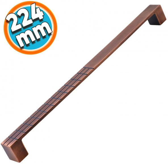 Mobilya Mutfak Dolabı Banyo Çekmece Dolap Kapak Kulpu Kulbu Antik Bakır 224 mm Metal Kulp ürün görseli 1