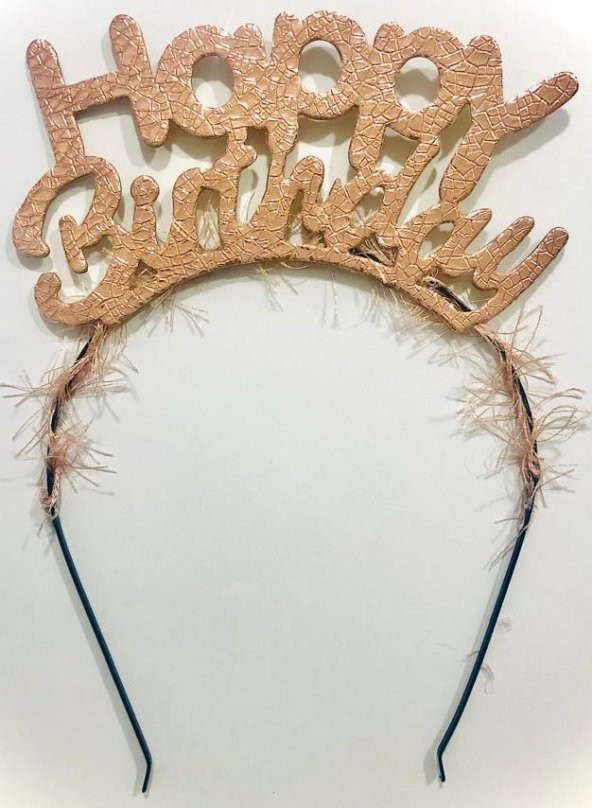 Happy Bırthday Rose Gold Yazılı Metal Taç ürün görseli 1