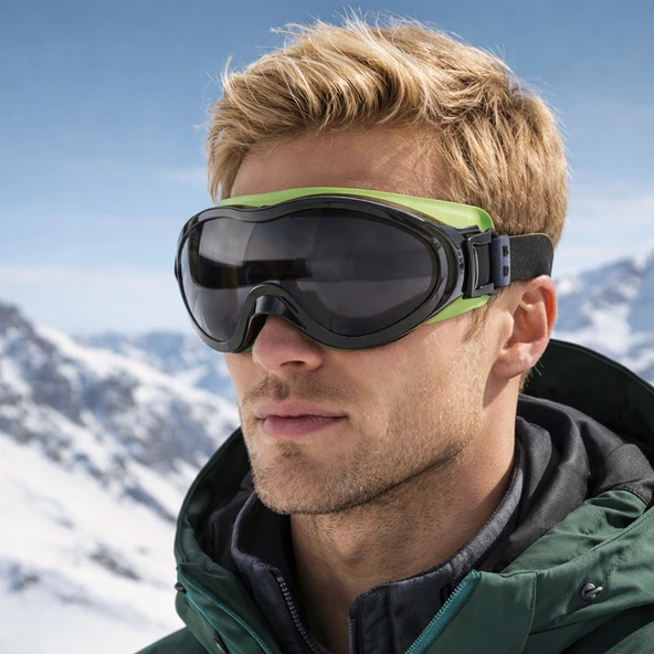 Bellasimo Kayak Snowboard Gözlüğü Buğulanmaz Değiştirilebilir Füme Camlı Antifog Kar Gözlük ürün görseli 1
