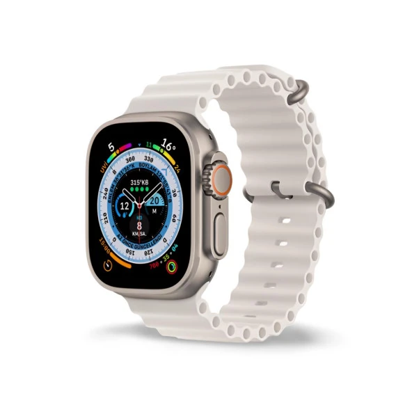 Cosmostech Akıllı Saat Watch için Uyumlu 42MM 44MM 45MM 49MM 1/2/3/4/5/6/se/7/8/ultra Akıllı Saat Silikon Kordon ve Kayışı Beyaz ürün görseli 1