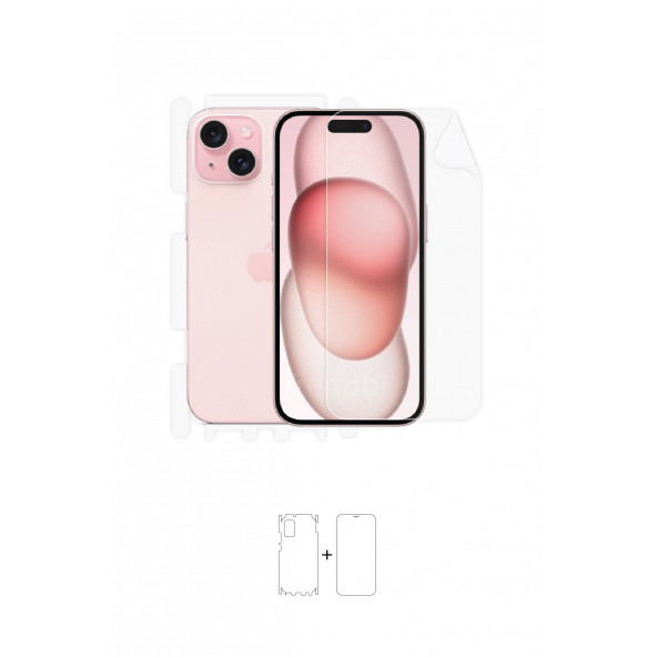 iPhone 15 Full Body 360 Derece Ön Arka Ve Yan Koruyucu Poliüretan Film ürün görseli 1