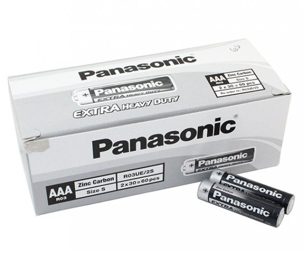 Panasonic R03UE/2S Manganez AAA İnce Kalem Pil (60'Lı Paket) ürün görseli 1