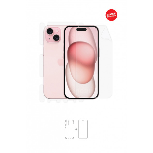 iPhone 15  Full Body 360 Derece Ön Arka Ve Yan Koruyucu Tpu Film ürün görseli 1