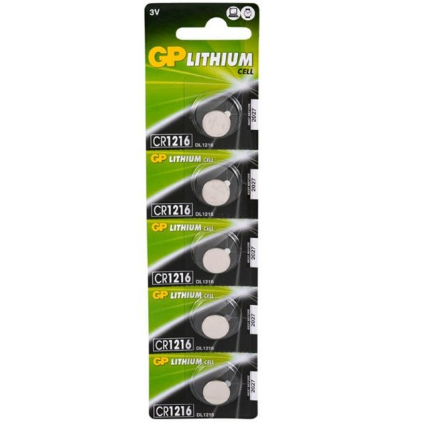 GP CR1216 3 Volt Lityum Pil 5 Li Paket ürün görseli 1