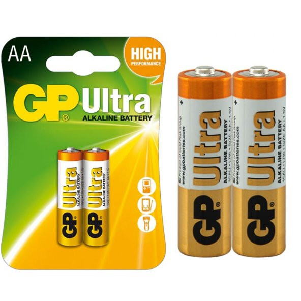 GP G-Tech Ultra Alkalin Kalem LR6 - AA Boy 1.5V Pil 2Li Paket ürün görseli 1