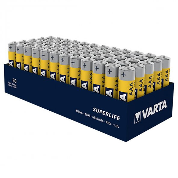Varta Super Heavy Duty Çinko AAA Ince Kalem Kumanda Pili (60'Lı Paket) ürün görseli 1
