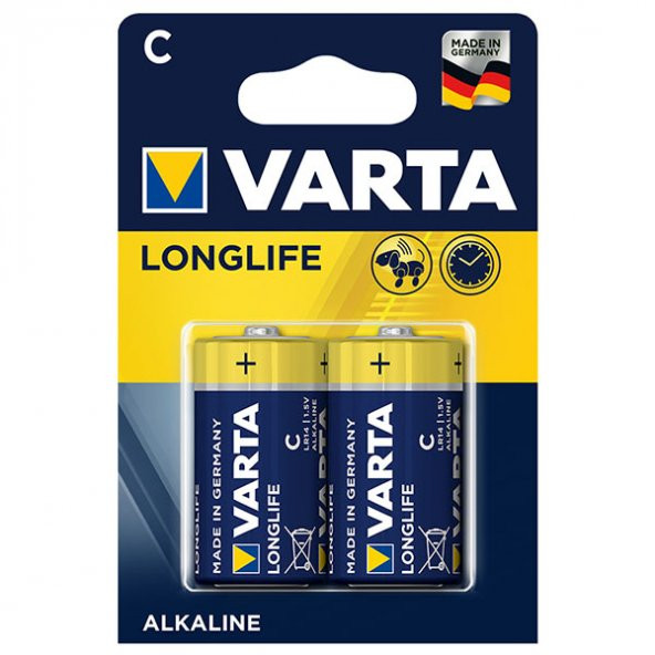 Varta Longlife Power Alkalin Orta Boy C Pil (2'Li Paket) ürün görseli 1
